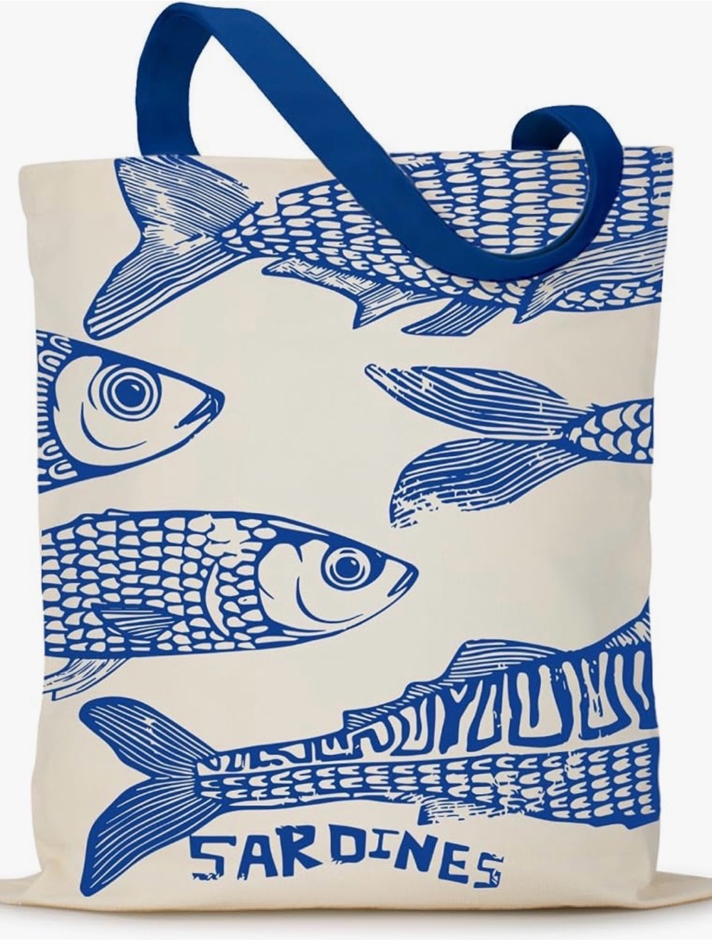 NEW Blue Sardines Canvas Tote Bag